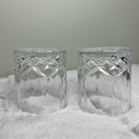 Other - Double Old Fashioned Textured Whiskey Shot Glasses Set Pair of 2 | 6 oz Tumblers